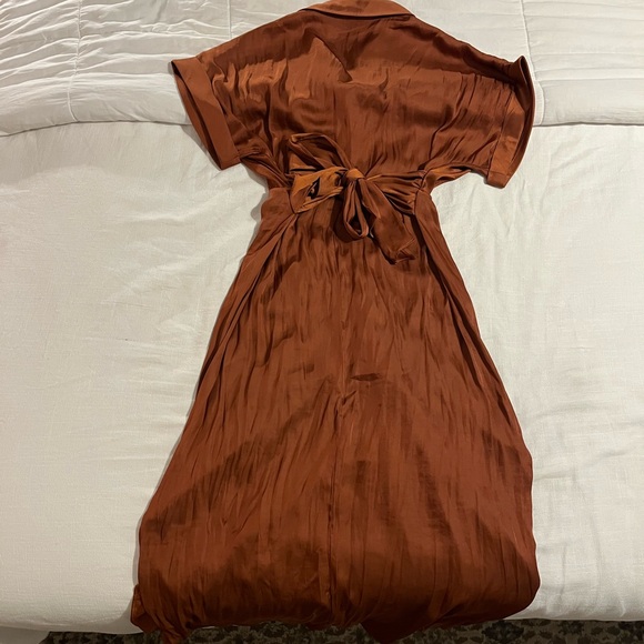 Steve Madden NWT Brown Button Front Midi Dress Size 8 - Picture 4 of 6